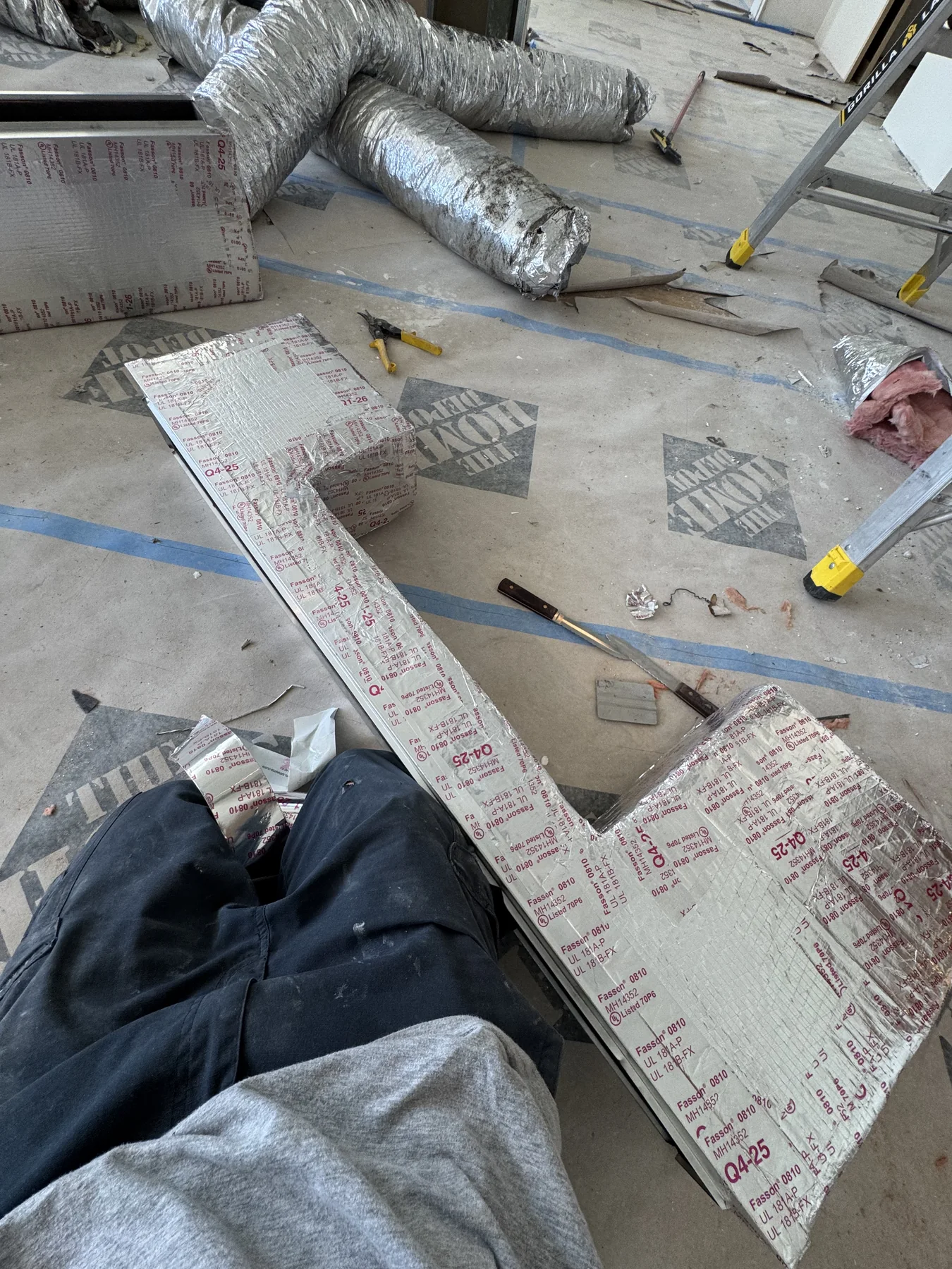 Photo of linear duct-boot work