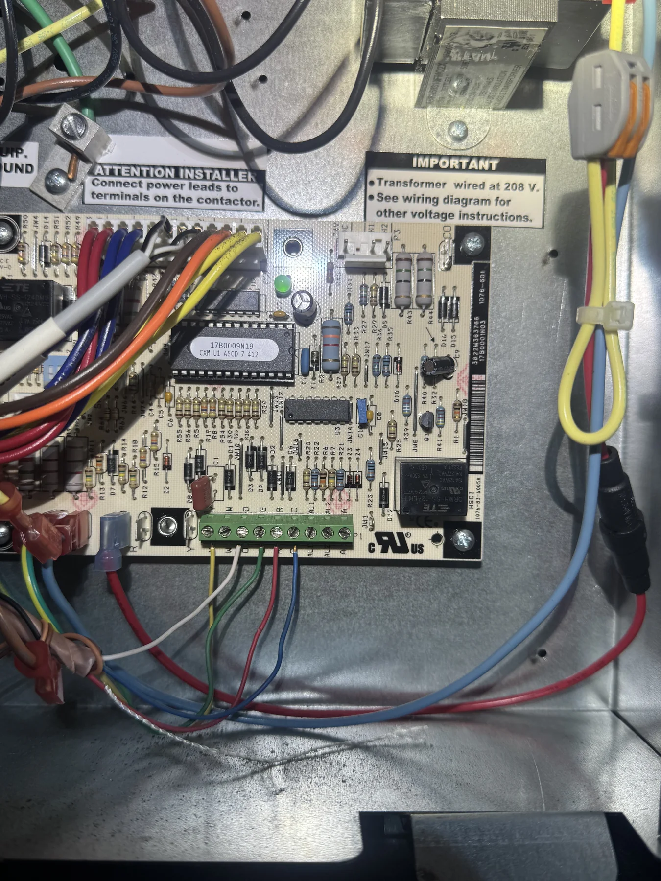 Water-source heat pump shown in an HVAC service photo